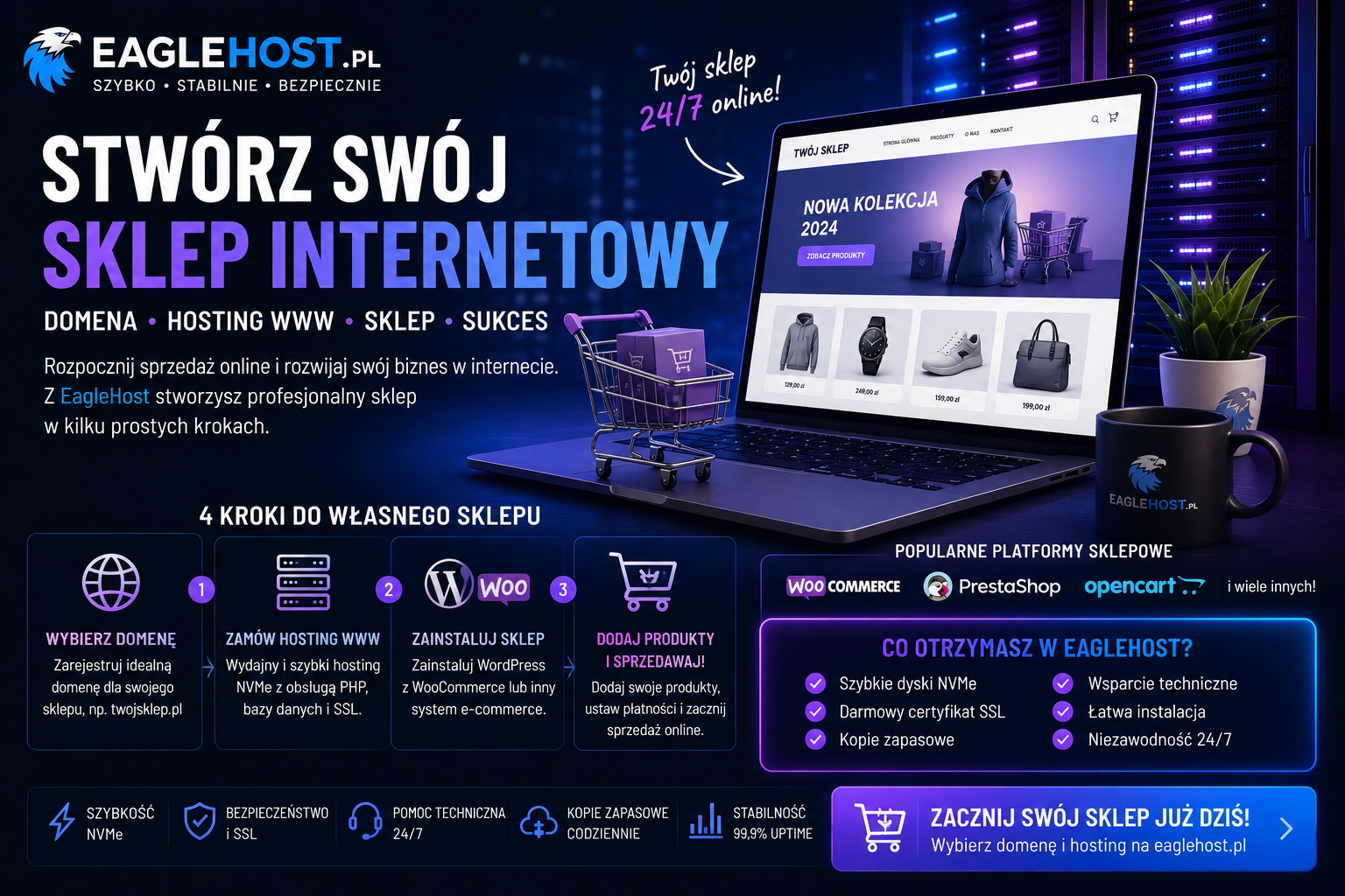 Jak stworzyć własny sklep internetowy? Domena, hosting i WooCommerce krok po kroku